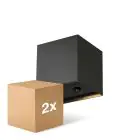 Multipack 2x D'Lite Wandleuchte Elingen Aluminium Schwarz Up & Down 2.9W 170lm - 830 Warmweiß | IP65 - Batteriebetrieben - Lichtsensor