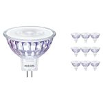 Multipack 10x Philips Master Value LED Spot GU5.3 MR16 7.5W 630lm 60D - 930 Blanc Chaud | Meilleur rendu des couleurs - Dimmable - Équivalent 50W