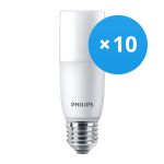 Multipack 10x Philips Corepro LED E27 Tubular Stick Dépolie 9.5W 950lm - 830 Blanc Chaud | Équivalent 68W