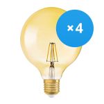 Multipack 4x Ledvance Vintage 1906 LED E27 Dorée 4W 410lm - 824 Blanc Très Chaud | Équivalent 40W