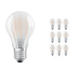 Multipack 10x Ledvance Classic LED E27 Poire Filament Dépolie 4.8W 470lm - 827 Blanc Très Chaud | Dimmable - Équivalent 40W