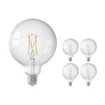 Multipack 5x Calex Smart Tuya Wifi E27 Globe Filament 7.5W 1055lm - 818-830 Variable Blanc | Dimmable - Équivalent 75W 