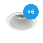 Multipack 6x Noxion Encastré Spot D-round MR16 Blanc | Diamètre 70mm - GU10 Culot