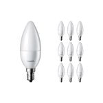 Multipack 10x Philips Corepro LED Bougie E14 Dépolie 2.8W 250lm - 827 Blanc Très Chaud | Équivalent 25W