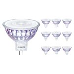 Multipack 10x Philips Master Value LED Spot GU5.3 MR16 7.5W 630lm 36D - 930 Blanc Chaud | Meilleur rendu des couleurs - Dimmable - Équivalent 50W