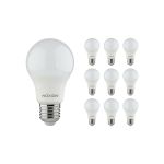 Multipack 10x Noxion Lucent Classic LED E27 Poire Dépolie 8W 806lm - 827 Blanc Très Chaud | Équivalent 60W