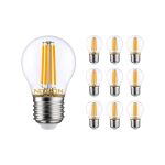 Multipack 10x Noxion Lucent LED E27 Boule Filament Claire 4.5W 470lm - 827 Blanc Très Chaud | Équivalent 40W