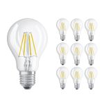 Multipack 10x Ledvance Classic LED E27 Poire Filament Claire 4W 470lm - 827 Blanc Très Chaud | Équivalent 40W