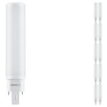 Multipack 10x Ledvance Dulux-D LED 7W - 830 Blanc Chaud | 4-Pins - Équivalent 18W