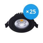 Multipack 25x Noxion LED Inclinable Slim Spot Noir Rond 6W 550lm 60D - 927 Blanc Très Chaud | 85mm - IP54 - Dimmable - Meilleur Rendu Des Couleurs