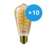 Multipack 10x Philips MASTER Value LED Ampoule E27 Edison Filament Dorée 4W 250lm - 818 Blanc Très Chaud | Dimmable - Équivalent 25W