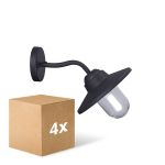 Multipack 4x D'Lite Applique Murale Ember Noir | IP54 - Convient pour 1x E27