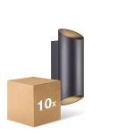 Multipack 10x Nordlux Nico Applique Murale Aluminium Noir Up & Down | IP54 - Convient pour 2x GU10