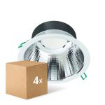 Multipack 4x Philips Downlight LED Coreline DN142B Aluminium Blanc 19.2W 2300lm 60D - 830 Blanc Chaud | Diamètre 200mm - IP20 - UGR<19