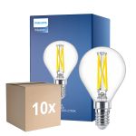 Multipack 10x Philips MASTER LED E14 Boule Filament Claire 2.5W 340lm - 922-927 Dim To Warm | Meilleur Rendu Des Couleurs - Dimmable - Équivalent 25W