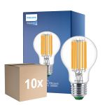 Multipack 10x Philips MASTER LED Ampoule Ultra Efficient E27 Poire Claire 7.3W 1535lm - 830 Blanc Chaud | Équivalent 100W