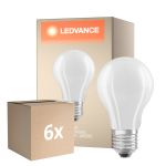 Multipack 6x Osram Classic LED E27 Poire Filament Dépolie 11W 1521lm - 840 Blanc Froid | Dimmable - Équivalent 100W