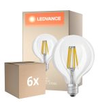 Multipack 6x Osram LED Superstar E27 Globe G95 Filament Claire 11W 1521lm - 927 Blanc Très Chaud | Meilleur Rendu Des Couleurs - Équivalent 100W