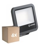 Multipack 4x Ledvance Projecteur LED Aluminium Noir 69W 9150lm 100D - 830 Blanc Chaud | IP66 - Symétrique