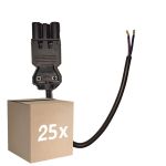 Multipack 25x Noxion GST - Compatible Câble d’alimentation Noir - Mâle + Extrémités ouvertes - 0,3m - 2 pole 0,75mm2