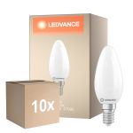 Multipack 10x Ledvance Classic LED E14 Bougie Dépolie 3.4W 470lm - 827 Blanc Très Chaud | Dimmable - Équivalent 40W