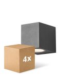 Multipack 4x D'Lite Applique Murale Vrebos Aluminium Noir | IP54 - Convient Pour 1x GU10