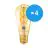 Multipack 4x Ledvance Vintage 1906 LED E27 Poire Dorée 4W 300lm - 820 Blanc Très Chaud | Dimmable - Équivalent 25W