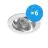 Multipack 6x Noxion Encastré Spot Drome MR16 inclinable Aluminium | Diamètre 69mm - GU10 Culot