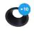 Multipack 10x Noxion Encastré Spot D-round MR16 Noir | Diamètre 70mm - GU10 Culot