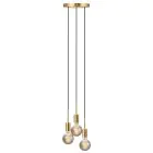 Nordlux Paco Suspension Luminaire Métal 3-Spot Laiton | Convient pour 3x E27