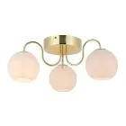 Nordlux Franca Plafonnier Métal et Verre Laiton | 130mm - Convient pour 3x E14