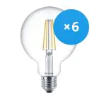 Multipack 6x Philips Corepro LED Globe E27 Filament Claire 95mm 7W 806lm - 827 Blanc Très Chaud | Équivalent 60W