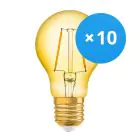 Multipack 10x Osram Vintage 1906 LED E27 Poire Filament Dorée 2.5W 220lm - 824 Blanc Très Chaud | Équivalent 25W