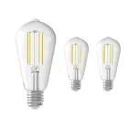 Multipack 3x Calex Smart Tuya Wifi E27 Edison Filament 7W 806lm - 818-830 Variable Blanc | Dimmable - Équivalent 60W