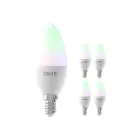 Multipack 5x Calex Smart Tuya Wifi E14 Bougie 5W 470lm - 822-840 Variable Blanc | RGBW - Dimmable - Équivalent 40W