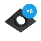Multipack 6x Noxion Encastré Spot Boxi MR16 inclinable Noir | Diamètre 80mm - GU10 Culot