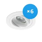 Multipack 6x Noxion Encastré Spot Logic MR16 inclinable Blanc | Diamètre 80mm - GU10 Culot
