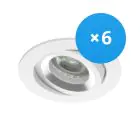 Multipack 6x Noxion Encastré Spot Drome MR16 inclinable Blanc | Diamètre 69mm - GU10 Culot