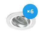 Multipack 6x Noxion Encastré Spot Logic MR16 inclinable Aluminium | Diamètre 80mm - GU10 Culot