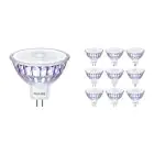 Multipack 10x Philips Master LED Spot GU5.3 MR16 5.8W 345lm 36D - 922-927 Dim To Warm | Meilleur Rendu Des Couleurs - Dimmable - Équivalent 35W