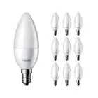Multipack 10x Philips Corepro LED Bougie E14 Dépolie 5W 470lm - 827 Blanc Très Chaud | Équivalent 40W