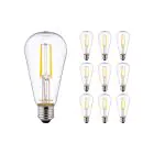 Multipack 10x Noxion Lucent LED E27 Poire Filament Claire 4W 470lm - 827 Blanc Très Chaud | Équivalent 40W