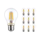 Multipack 10x Noxion Lucent Filament LED E27 Poire Claire 7W 806lm - 827 Blanc Très Chaud | Dimmable - Équivalent 60W