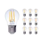 Multipack 10x Noxion Lucent Lustre LED E27 Boule Filament Claire 4.5W 470lm - 827 Blanc Très Chaud | Dimmable - Équivalent 40W
