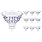 Multipack 10x Philips Master Value LED Spot GU5.3 MR16 7.5W 621lm 60D - 927 Blanc Très Chaud | Meilleur rendu des couleurs - Dimmable - Équivalent 50W