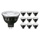 Multipack 10x Philips Master LED Spot GU5.3 MR16 7.5W 500lm 36D - 930 Blanc Chaud | Meilleur rendu des couleurs - Dimmable - Équivalent 50W