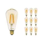 Multipack 10x Noxion Lucent LED E27 Edison Filament Ambre 7.2W 630lm -  822 Blanc Très Chaud | Dimmable - Équivalent 50W