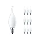 Multipack 10x Philips Corepro LED Bougie E14 Bent-tip Dépolie 2.2W 250lm - 827 Blanc Très Chaud - Équivalent 25W