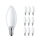 Multipack 10x Philips Corepro LED Bougie E14 Dépolie 4.3W 470lm - 827 Blanc Très Chaud | Équivalent 40W