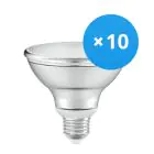 Multipack 10x Ledvance Spot LED E27 PAR30 10W 633lm 36D - 927 Blanc Très Chaud | Meilleur Rendu Des Couleurs - Dimmable - Équivalent 75W